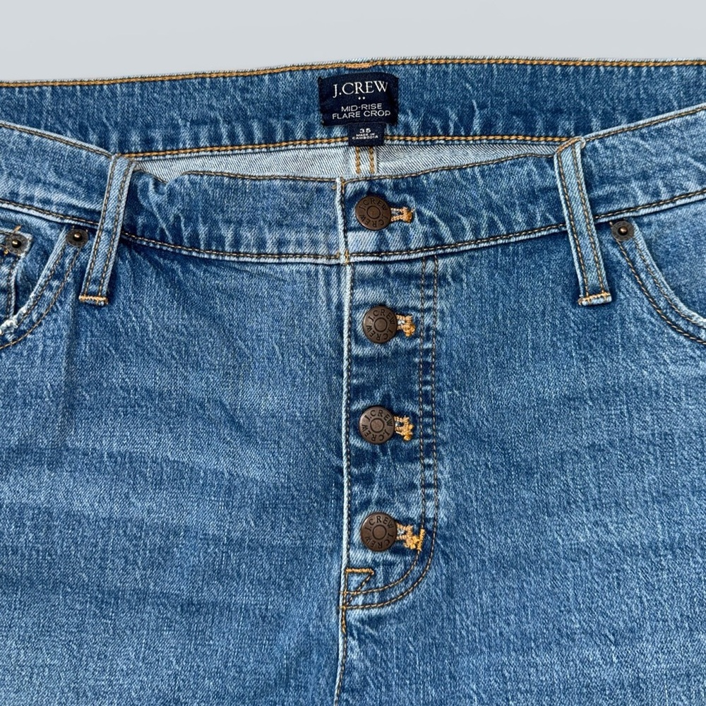 J.Crew Re-Imagined Mid Rise Flare Crop Jeans - Picture 3 of 8